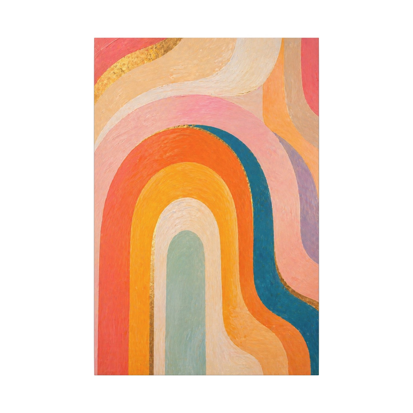 Retro Rainbow Arched Matte Canvas — Stretched Wall Art