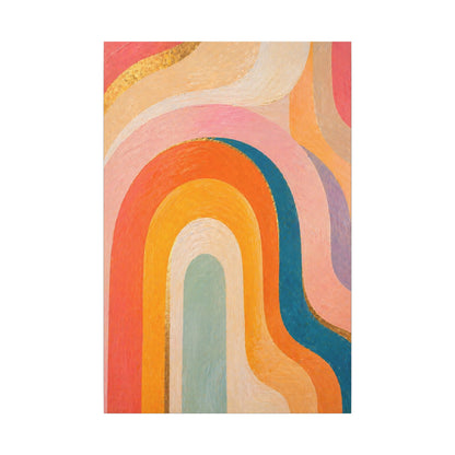 Retro Rainbow Arched Matte Canvas — Stretched Wall Art
