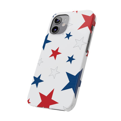 Red White and Blue Stars Slim iPhone Case