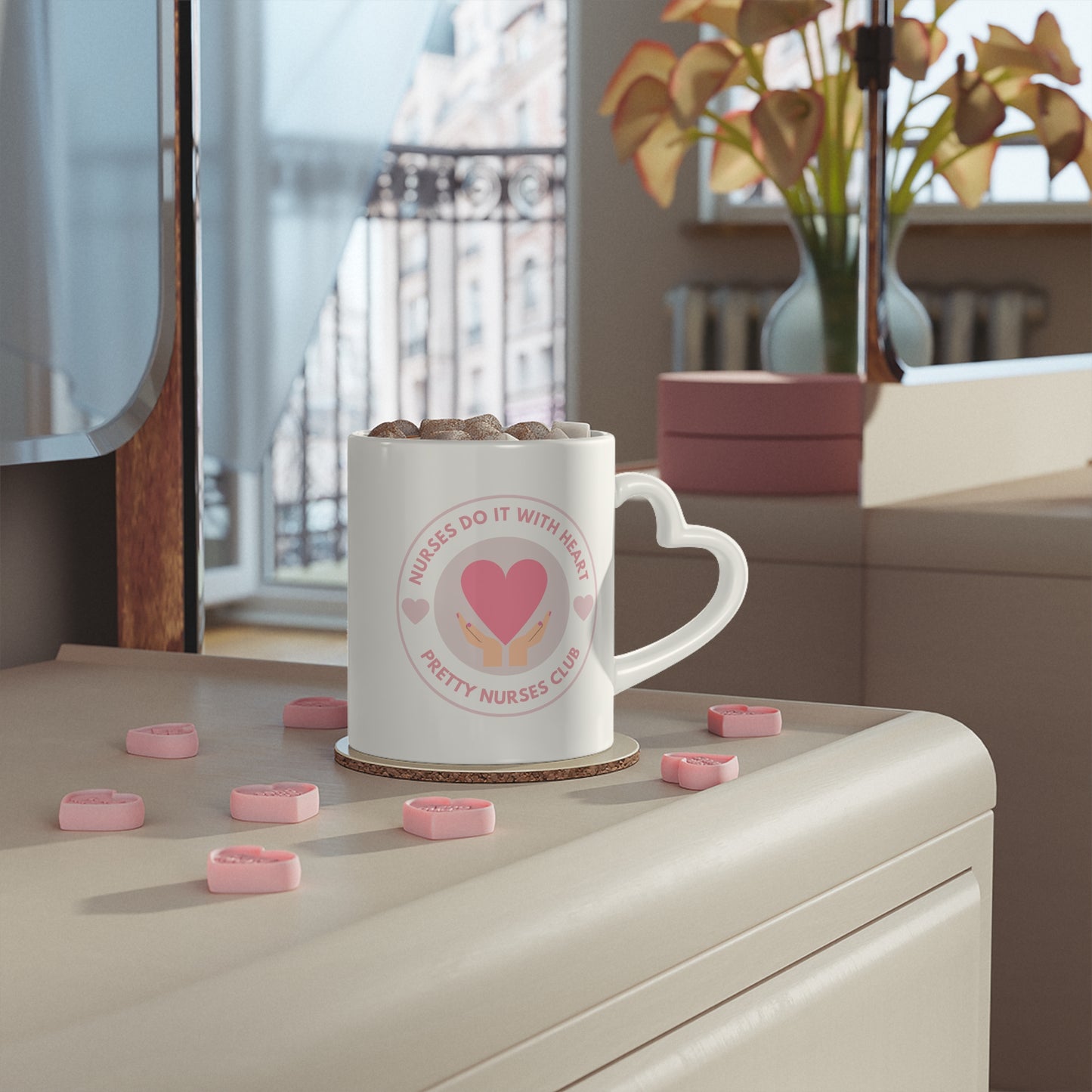 Pretty Nurses Do It With Heart-Shaped Mug