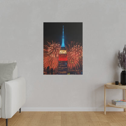 Fireworks in NYC Matte Canvas, Stretched