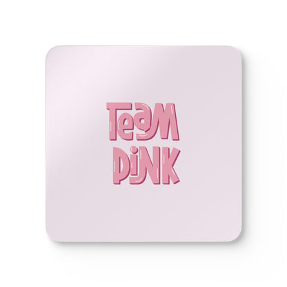 Team Pink Gender Reveal Corkwood Coaster Set