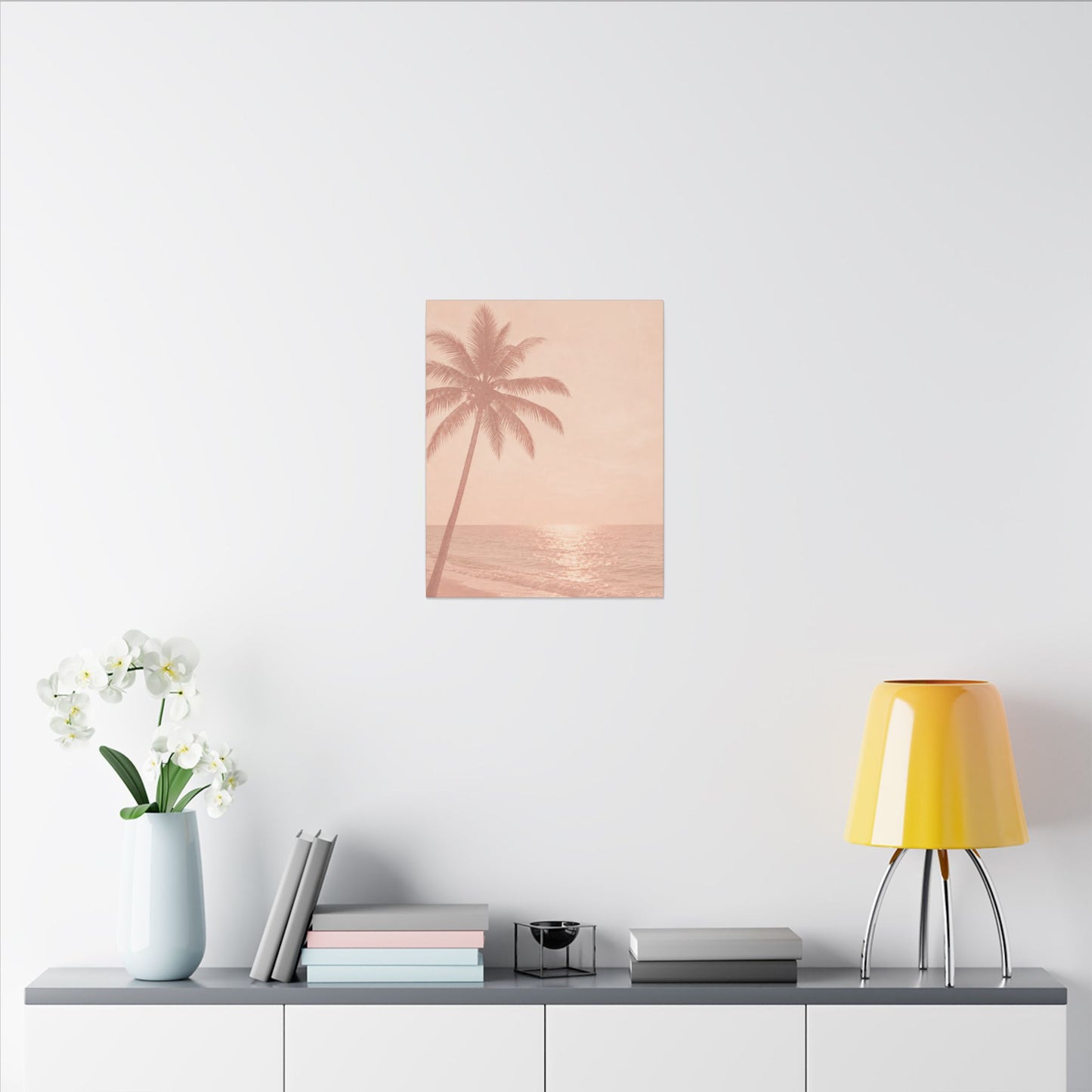 Blush Palm Beach — Matte Stretched Canvas Wall Art