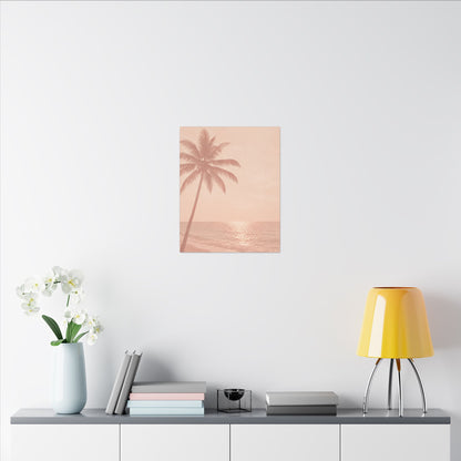 Blush Palm Beach — Matte Stretched Canvas Wall Art