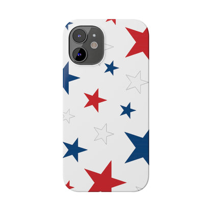 Red White and Blue Stars Slim iPhone Case