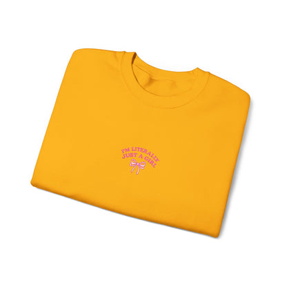 I'm Literally Just a Girl Embroidered Crewneck Sweatshirt