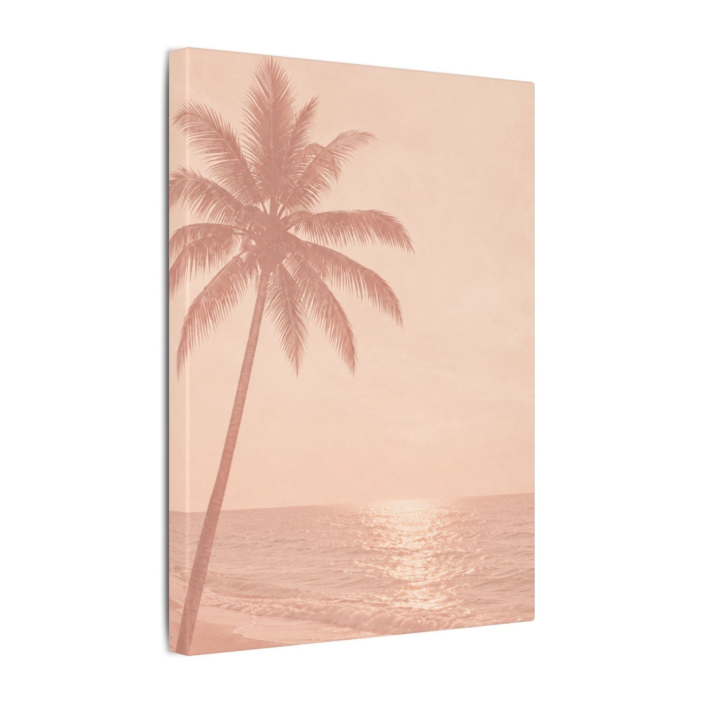Blush Palm Beach — Matte Stretched Canvas Wall Art