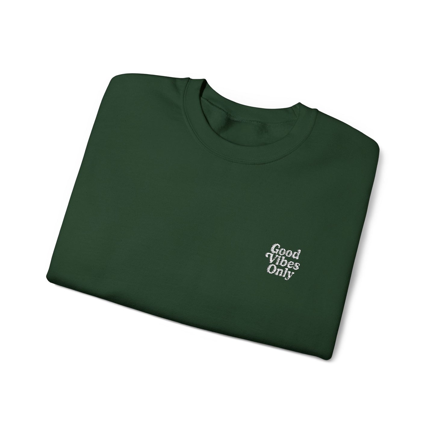 Good Vibes Only Retro Embroidered Crewneck Sweatshirt