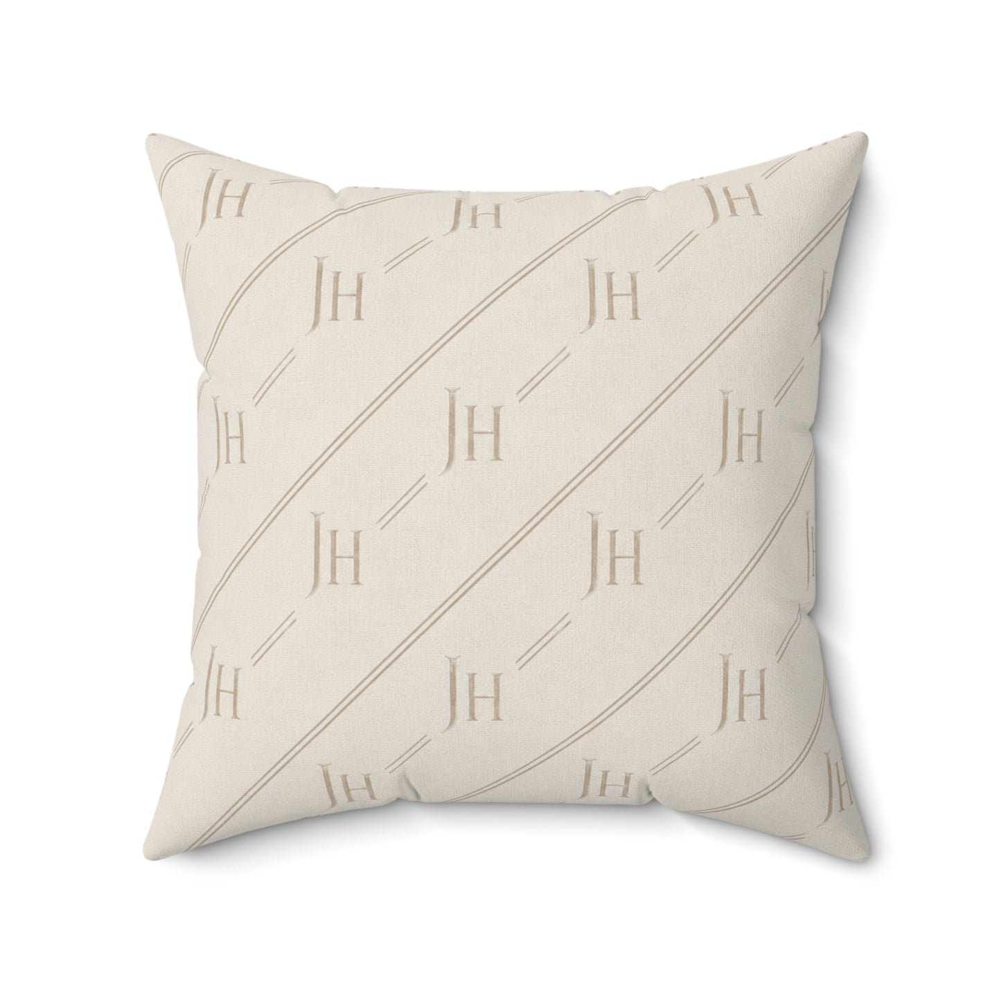 JH Signature Monogram Throw Pillow