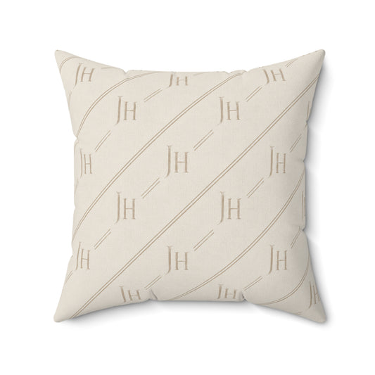 JH Signature Monogram Throw Pillow