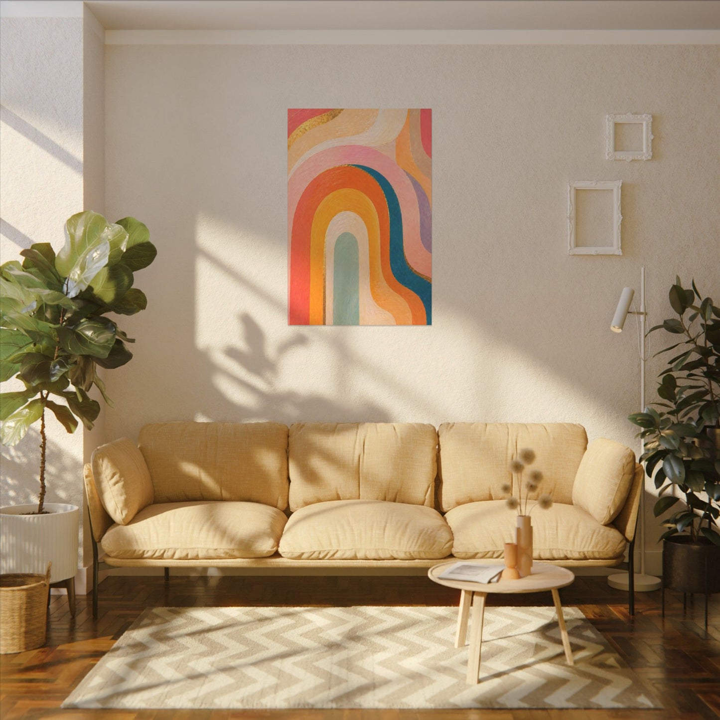 Retro Rainbow Arched Matte Canvas — Stretched Wall Art