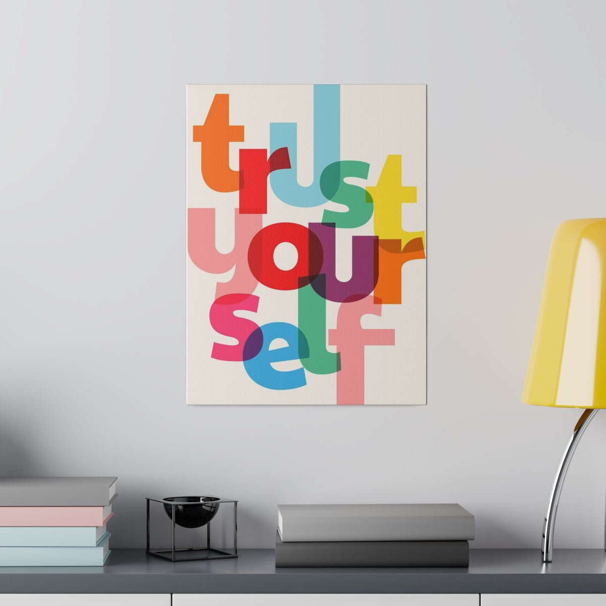 Trust Yourself Multicolor Matte Canvas, Stretched