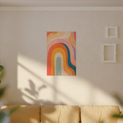 Retro Rainbow Arched Matte Canvas — Stretched Wall Art