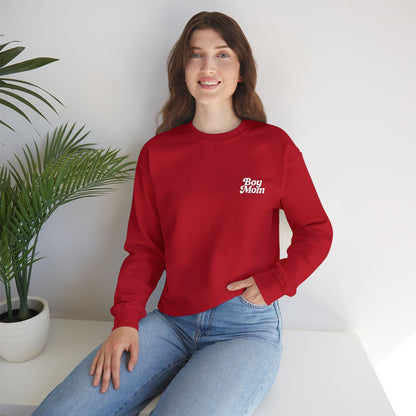Boy Mom Retro Embroidered Crewneck Sweatshirt