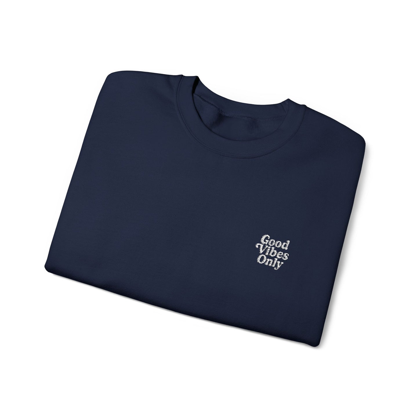 Good Vibes Only Retro Embroidered Crewneck Sweatshirt