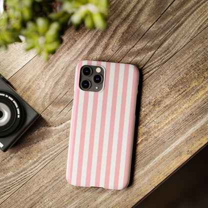 Pink Striped Summer Slim iPhone Case