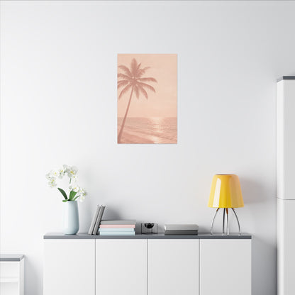 Blush Palm Beach — Matte Stretched Canvas Wall Art