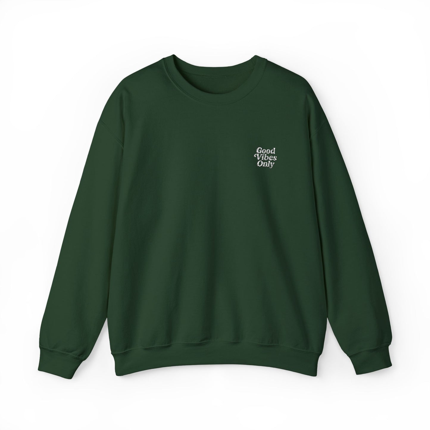 Good Vibes Only Retro Embroidered Crewneck Sweatshirt
