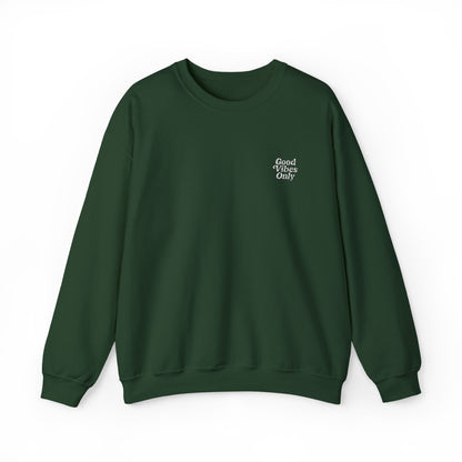 Good Vibes Only Retro Embroidered Crewneck Sweatshirt