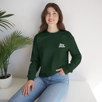 Boy Mom Retro Embroidered Crewneck Sweatshirt