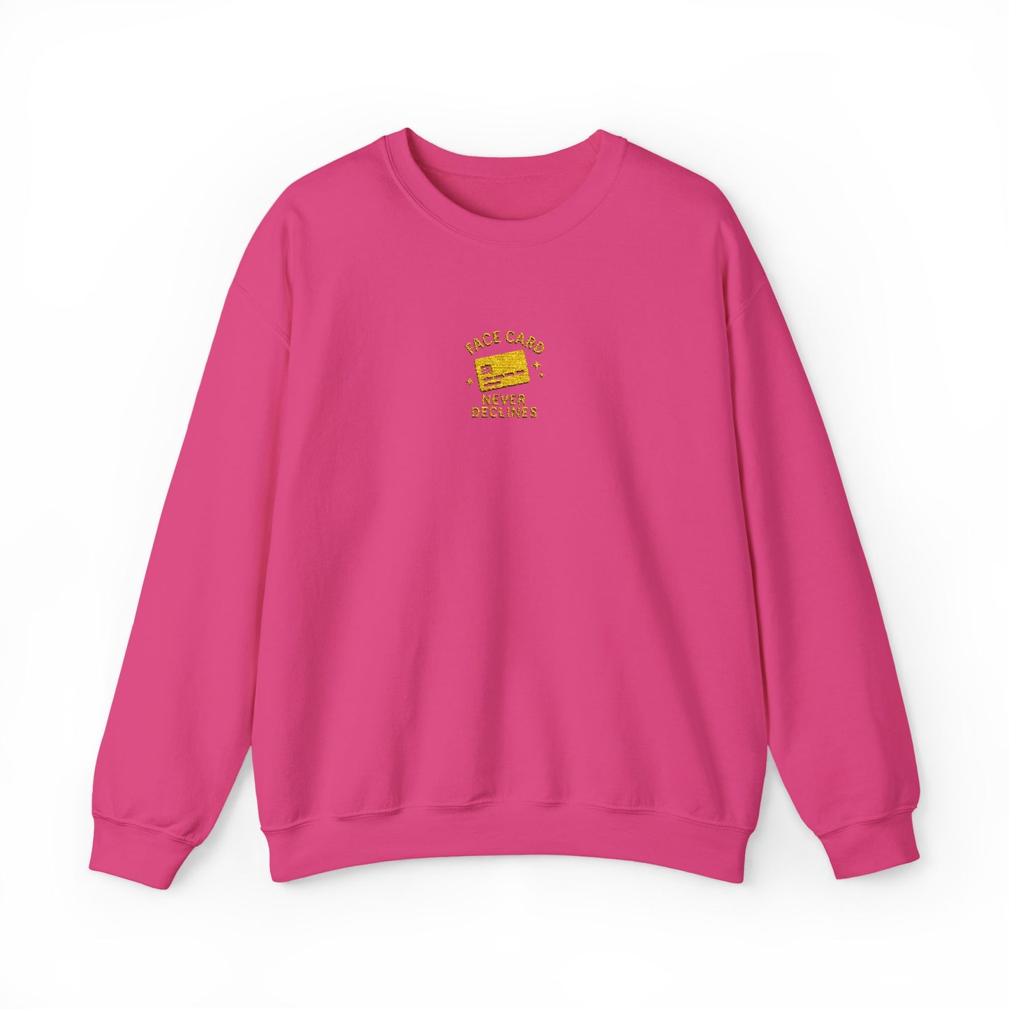 Face Card Never Declines Embroidered Crewneck Sweatshirt