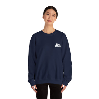 Boy Mom Retro Embroidered Crewneck Sweatshirt