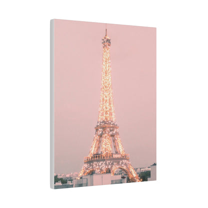 Sunset Paris Eiffel Tower Matte Canvas, Stretched