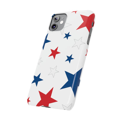 Red White and Blue Stars Slim iPhone Case