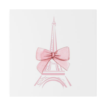 Eiffel Tower Bow Matte Canvas, Stretched