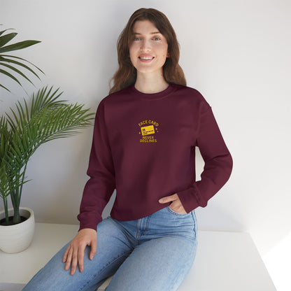 Face Card Never Declines Embroidered Crewneck Sweatshirt