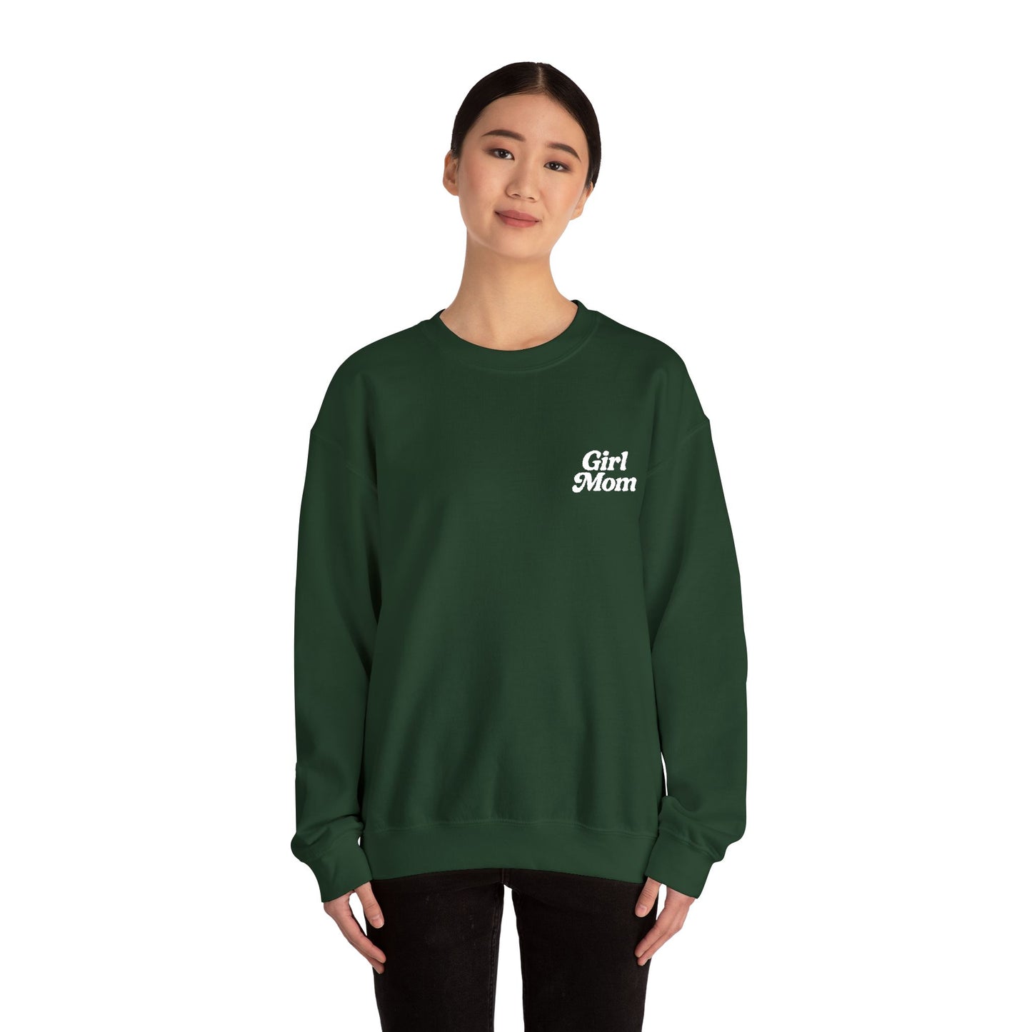 Girl Mom Retro Embroidered Crewneck Sweatshirt