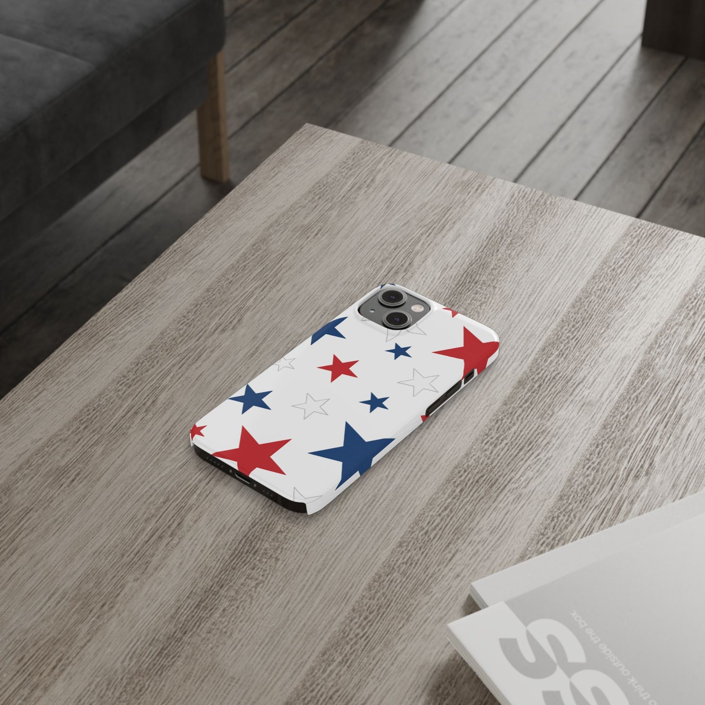 Red White and Blue Stars Slim iPhone Case