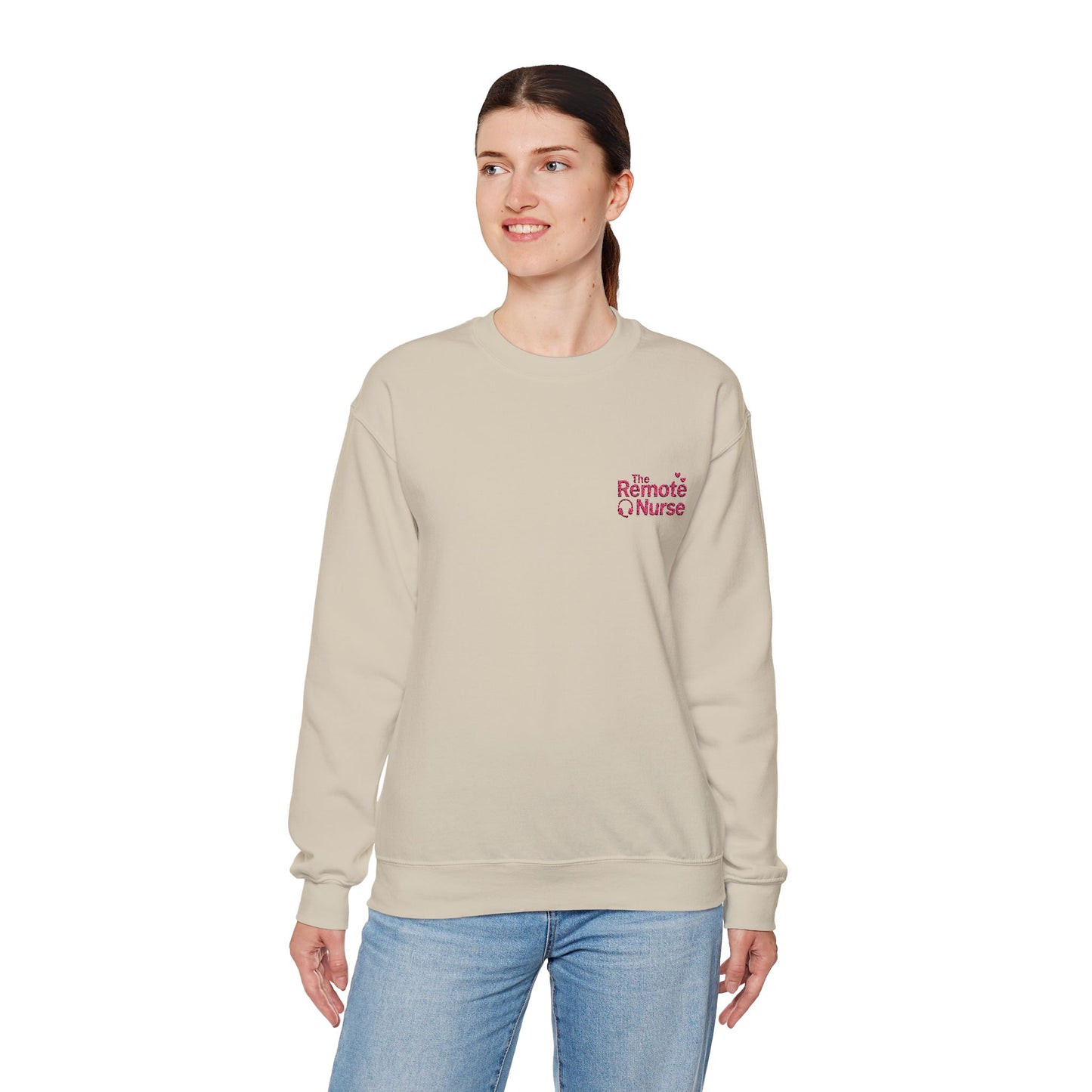 The Remote Nurse Embroidered Crewneck Sweatshirt
