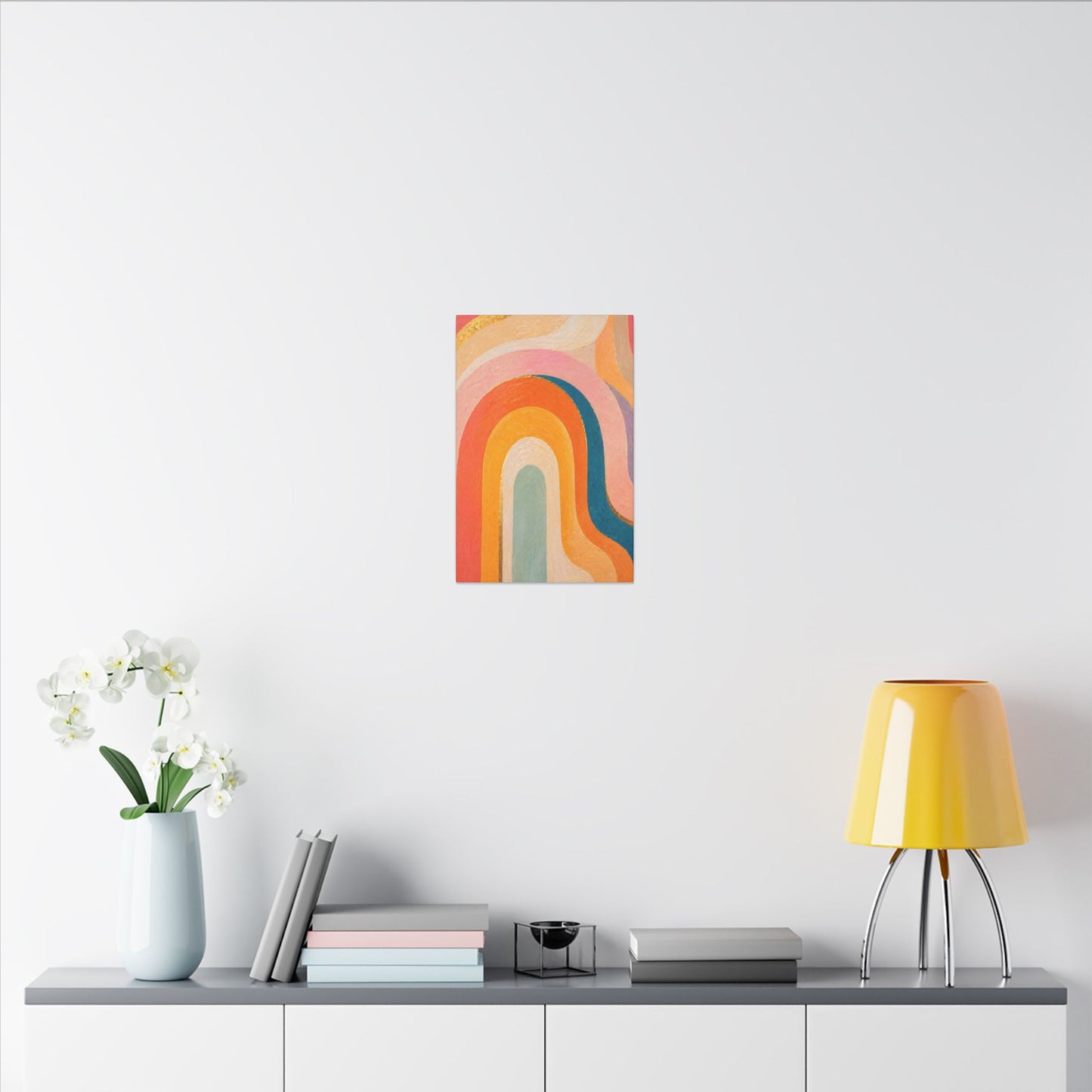 Retro Rainbow Arched Matte Canvas — Stretched Wall Art