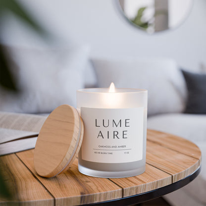 Lume Aire Frosted Glass Woodwick Candle