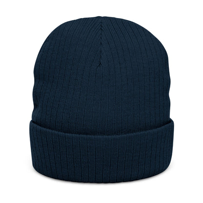 Jhora's Coffee Signature Embroidered Ribbed Beanie