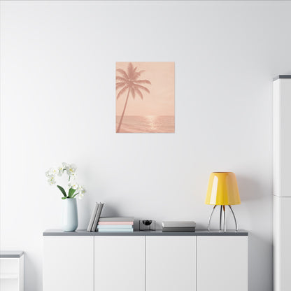 Blush Palm Beach — Matte Stretched Canvas Wall Art