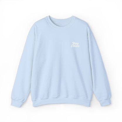 Boy Mom Retro Embroidered Crewneck Sweatshirt