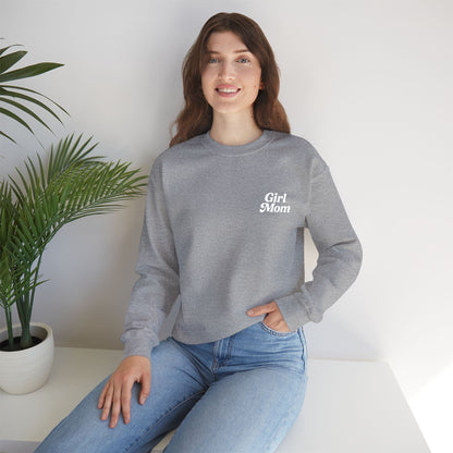 Girl Mom Retro Embroidered Crewneck Sweatshirt