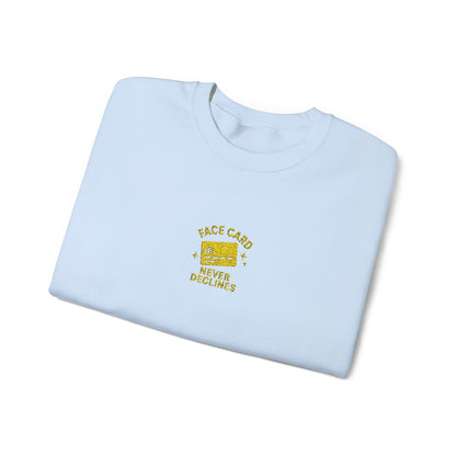 Face Card Never Declines Embroidered Crewneck Sweatshirt