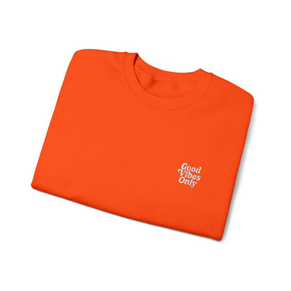 Good Vibes Only Retro Embroidered Crewneck Sweatshirt