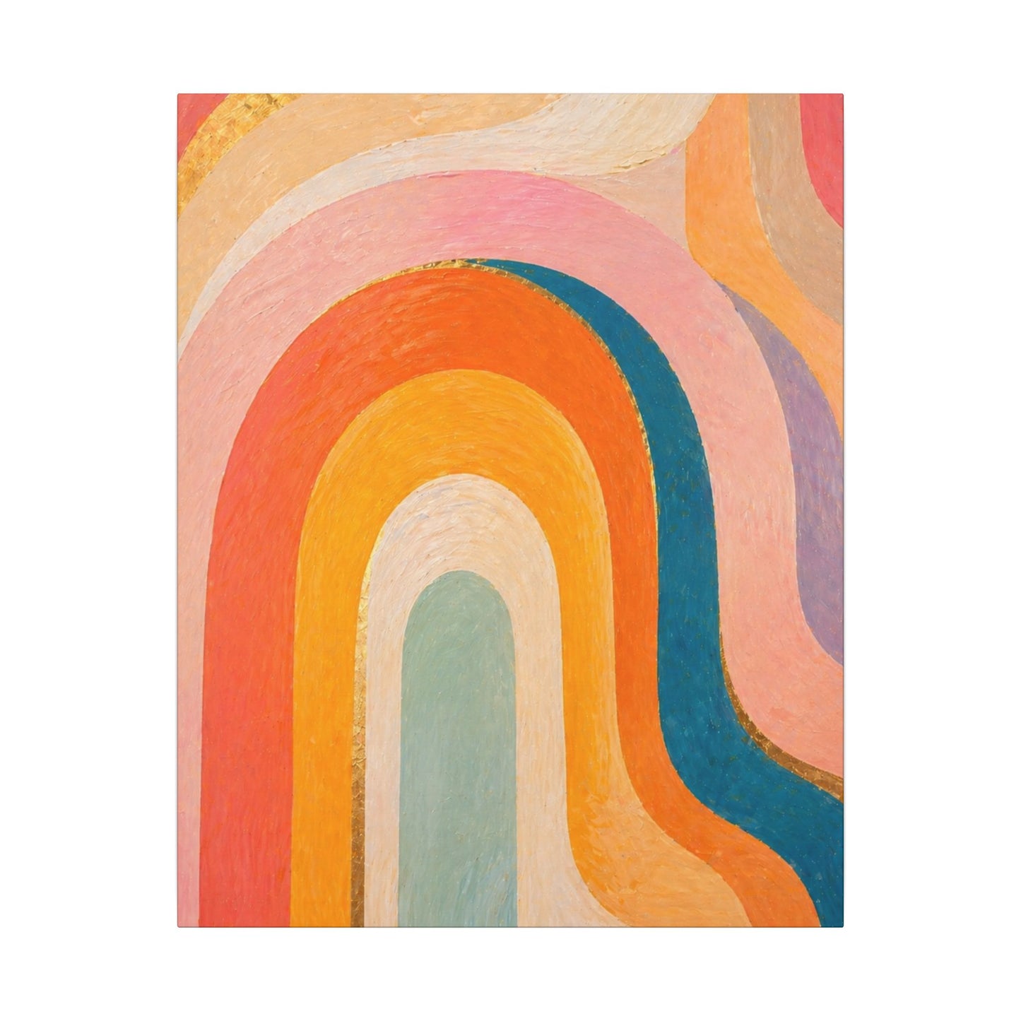Retro Rainbow Arched Matte Canvas — Stretched Wall Art