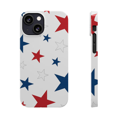 Red White and Blue Stars Slim iPhone Case