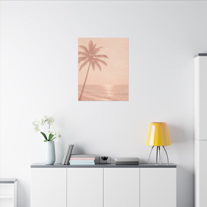 Blush Palm Beach — Matte Stretched Canvas Wall Art