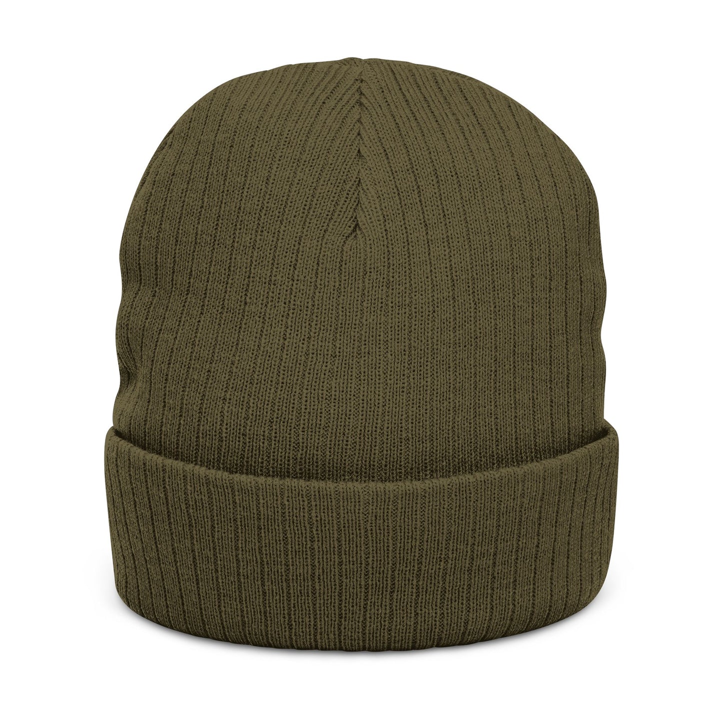 Jhora's Coffee Embroidered Ribbed Beanie