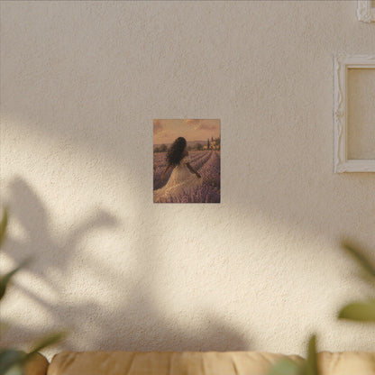 Lavender Field Canvas Print — Woman in Spring Meadow (Matte Stretched)
