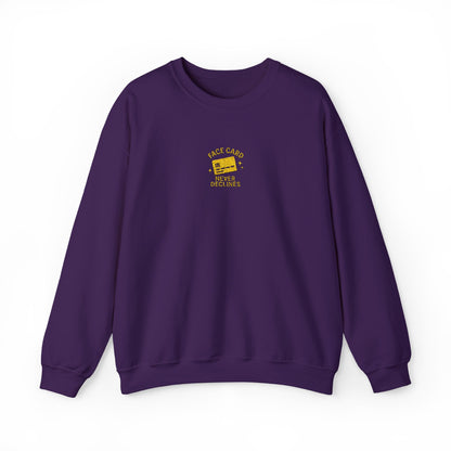 Face Card Never Declines Embroidered Crewneck Sweatshirt
