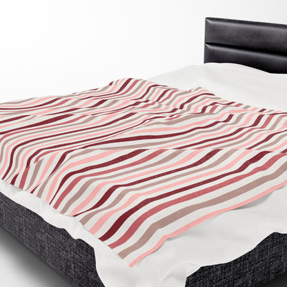 Love Stripes Velveteen Plush Blanket