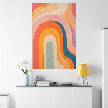 Retro Rainbow Arched Matte Canvas — Stretched Wall Art
