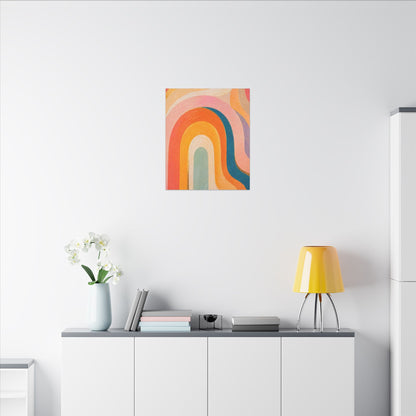 Retro Rainbow Arched Matte Canvas — Stretched Wall Art
